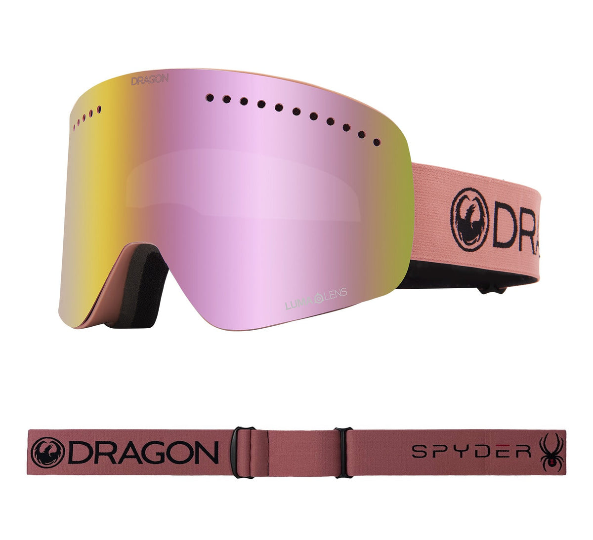 NFX - Dusty Rose Spyder Collab with Lumalens Pink Ionized &amp; Lumalens Dark Smoke Lens
